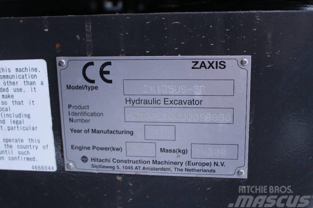 Hitachi ZX 135 US-6 / Engcon, Rasvari, Luiskakauha Crawler excavators