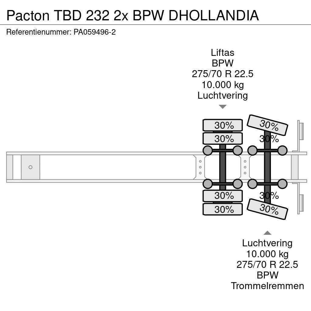 Pacton TBD 232 2x BPW DHOLLANDIA Curtainsider semi-trailers