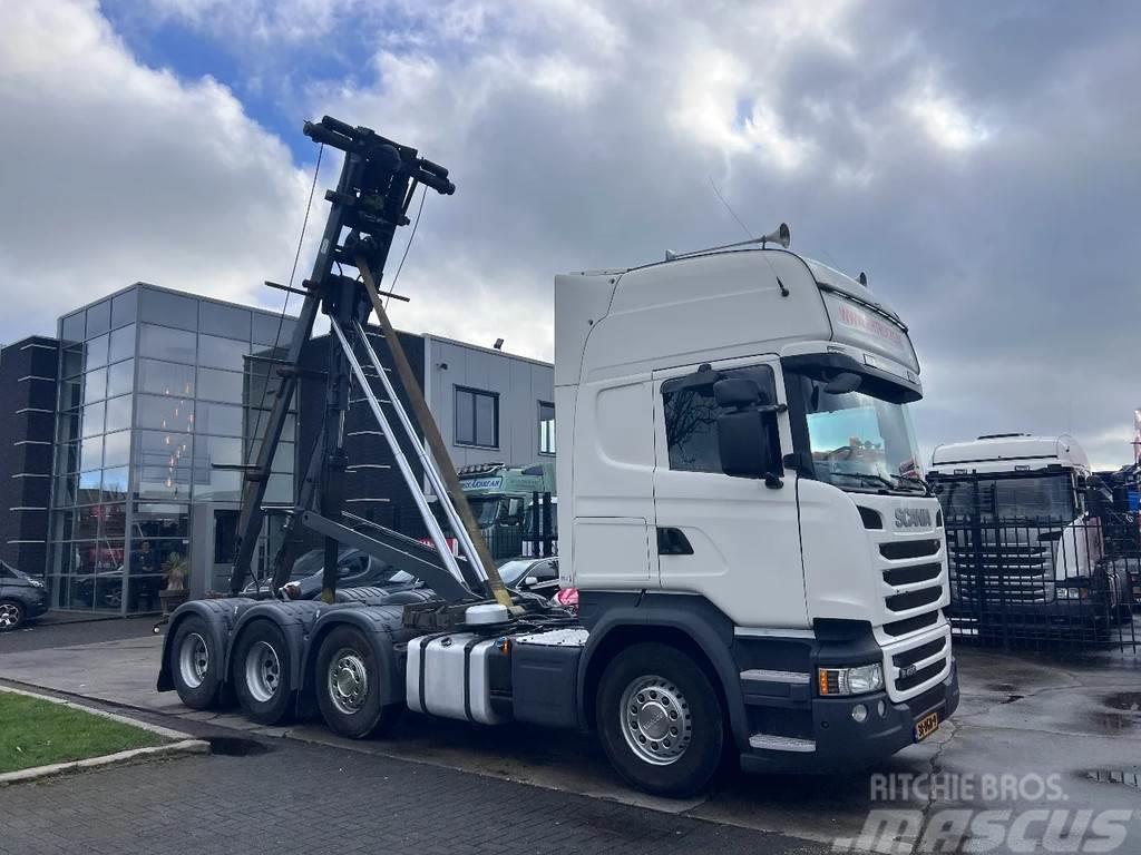 Scania R490 8X2 EURO 6 RETARDER + CABLE SYSTEM Hook lift trucks