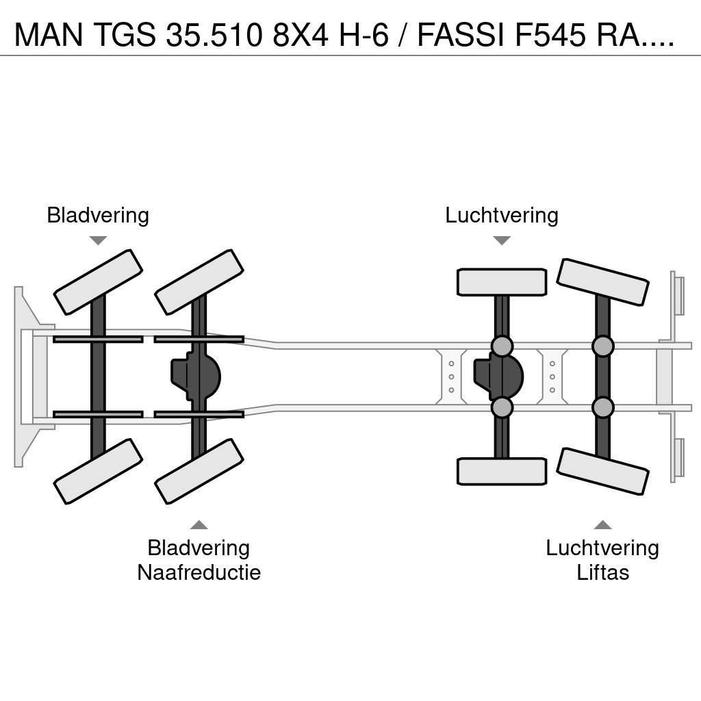 MAN TGS 35.510 8X4 H-6 / FASSI F545 RA.2.27 + FLY JIB Hook lift trucks