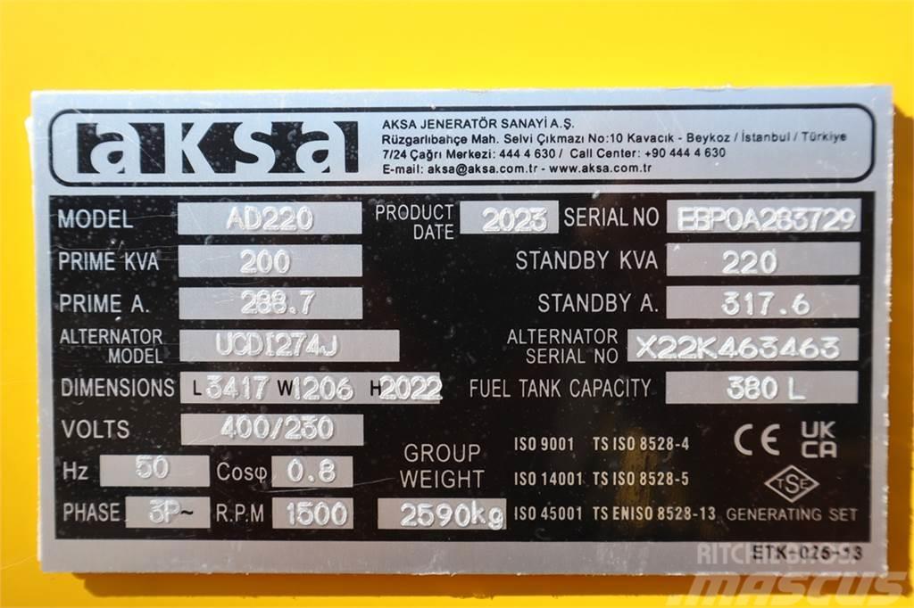 AKSA AD220 Valid inspection, *Guarantee! Diesel, 220 kV Diesel Generators