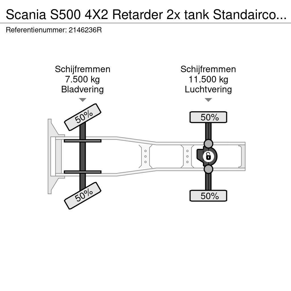 Scania S500 4X2 Retarder 2x tank Standairco LED German tr Tractor Units