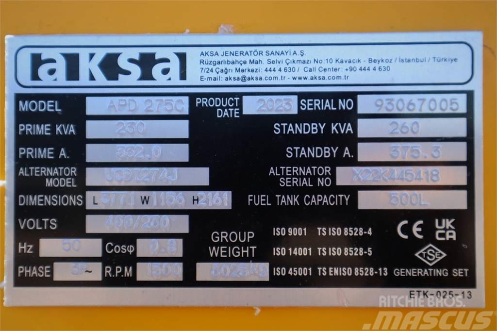 AKSA APD275C Valid inspection, *Guarantee! Diesel, 275 Diesel Generators