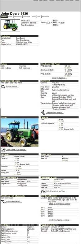 John Deere 4430 Tractors