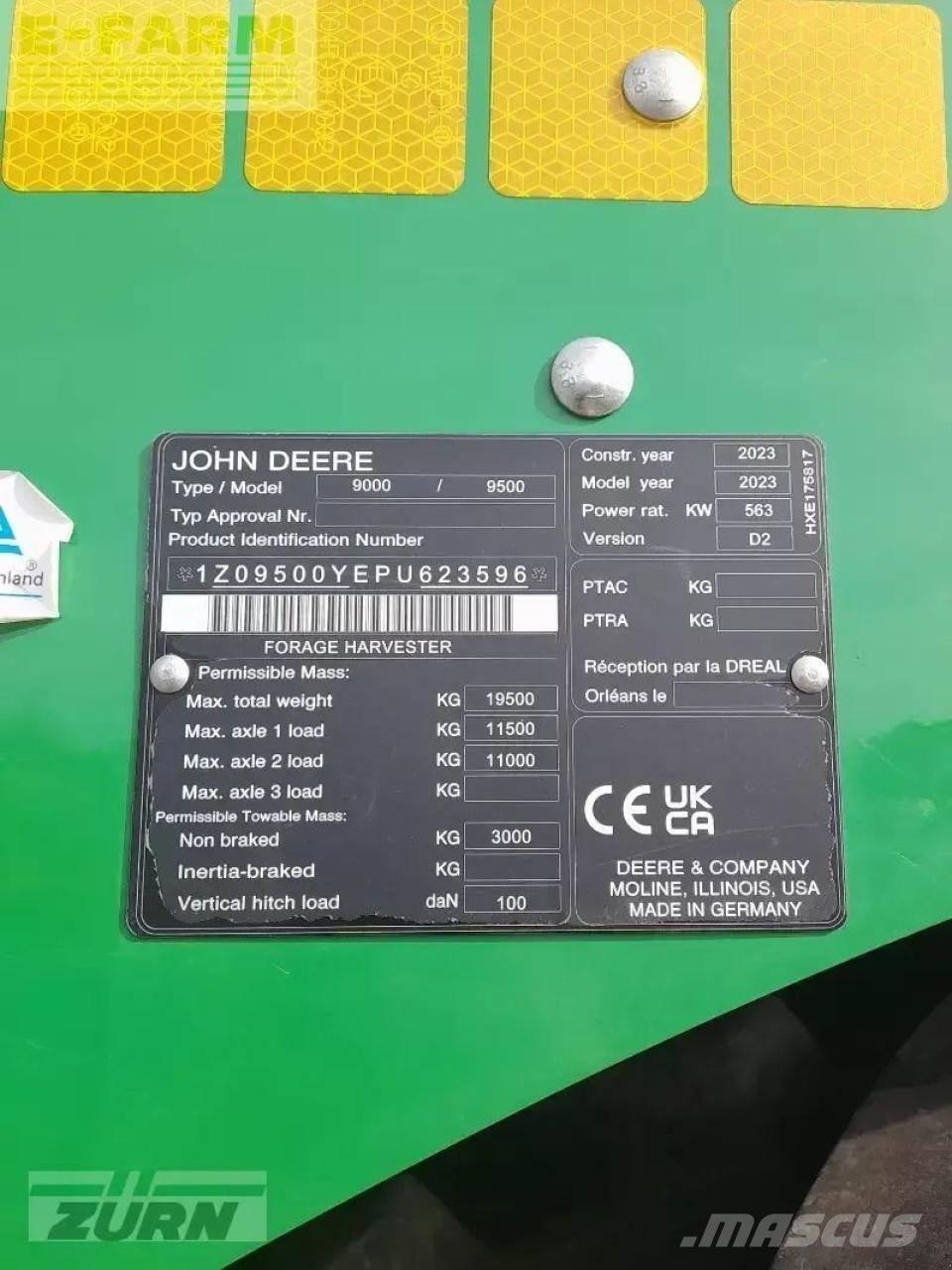 John Deere 9500 Self-propelled foragers