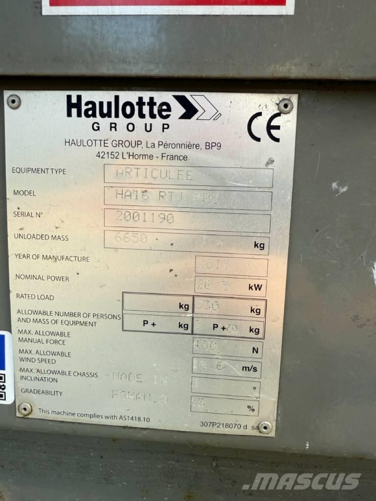 Haulotte HA16 RTJ Articulated boom lifts