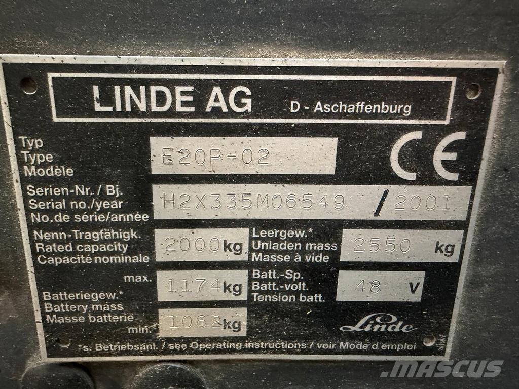 Linde E20P-02 Electric forklift trucks