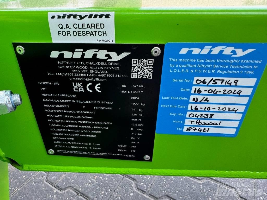 Niftylift 150 TET Trailer mounted aerial platforms