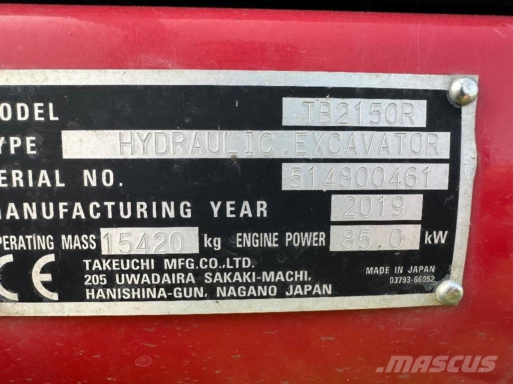 Takeuchi TB 2150 R Crawler excavators
