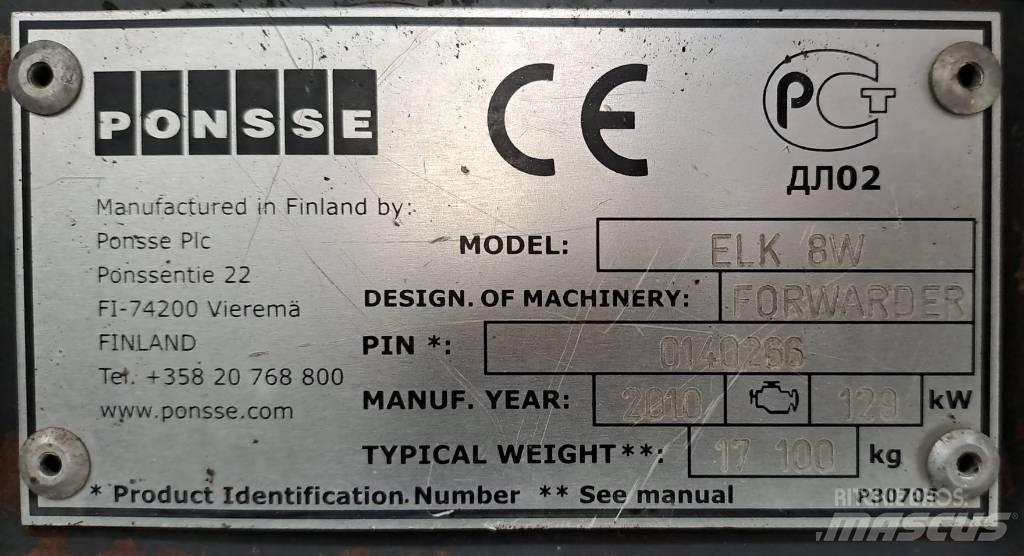 Ponsse Elk 8w Forwarders