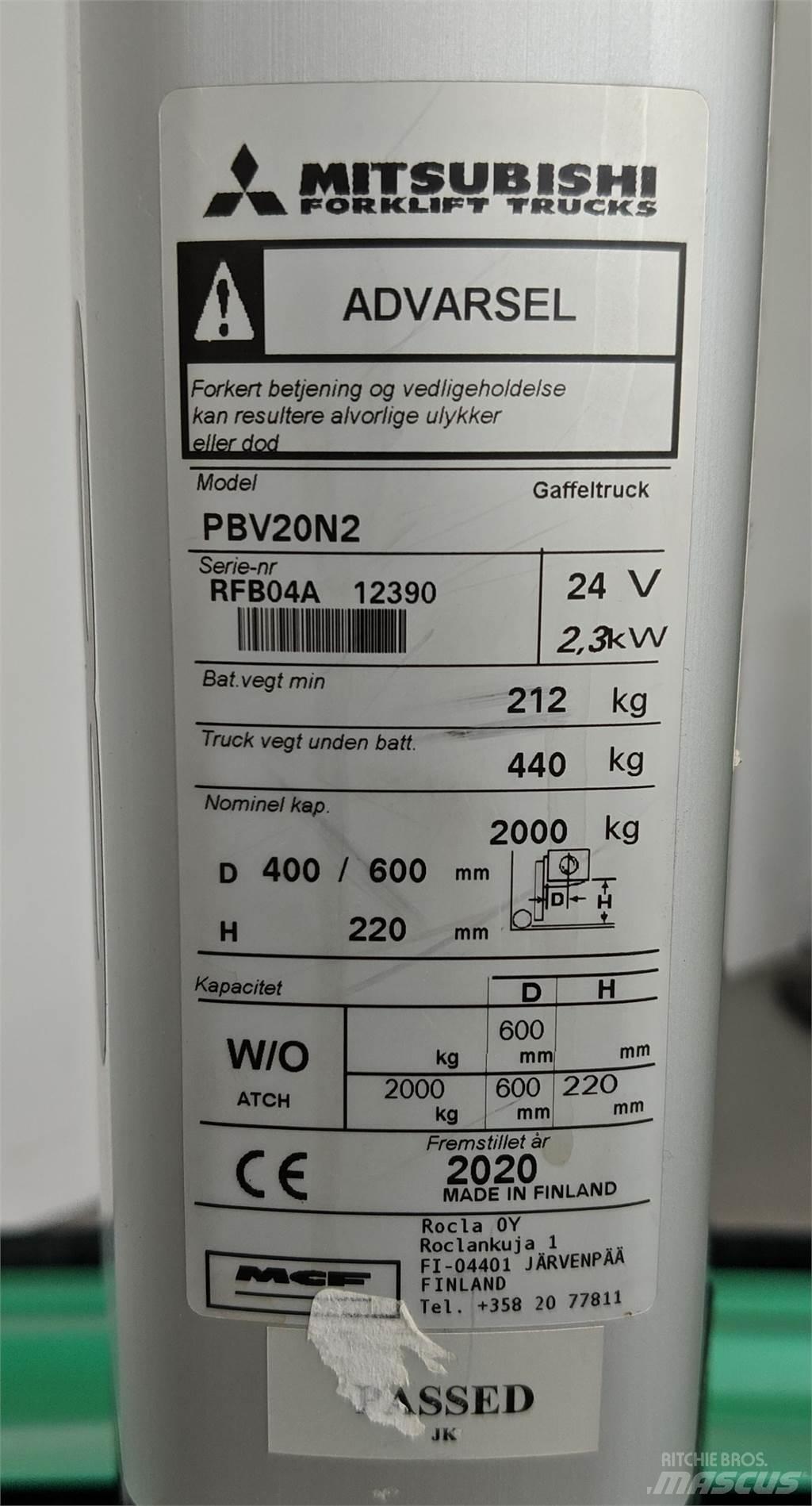 Mitsubishi PBV20N2 Forklift trucks - others