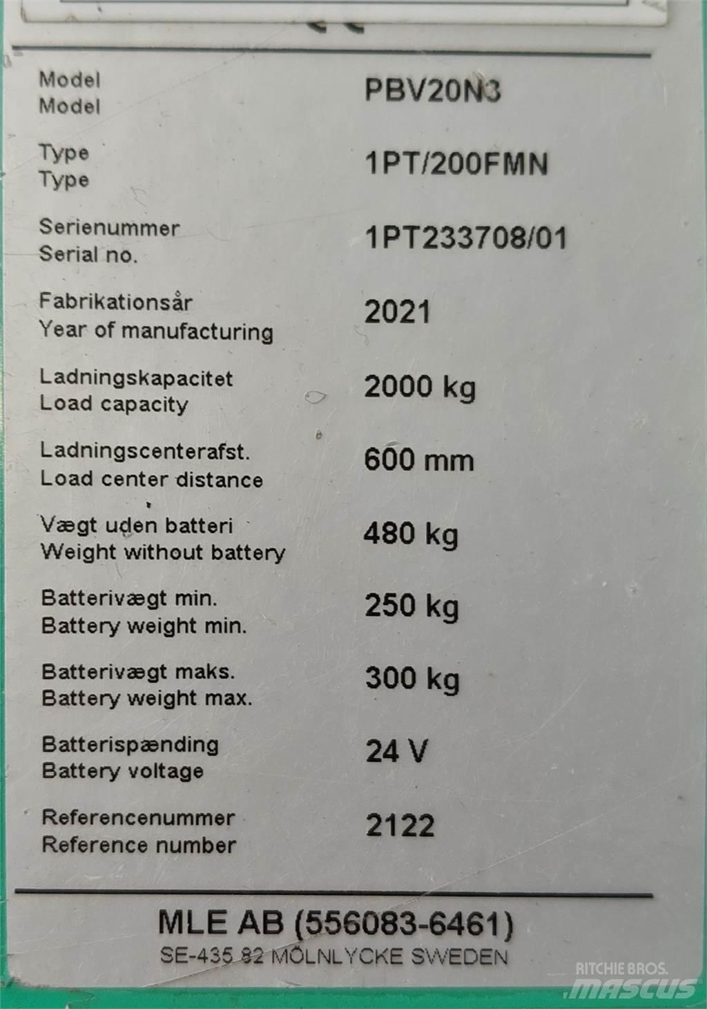 Mitsubishi PBV20N3 Forklift trucks - others