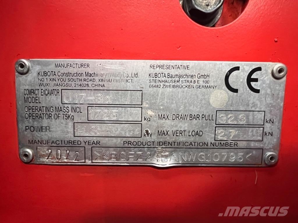 Kubota U 17-3 Mini excavators < 7t (Mini diggers)