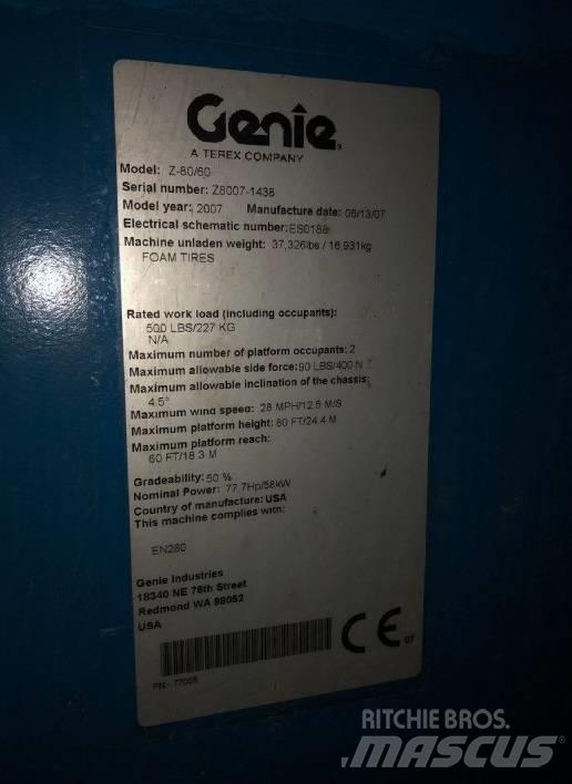 Genie Z 80/60 Articulated boom lifts