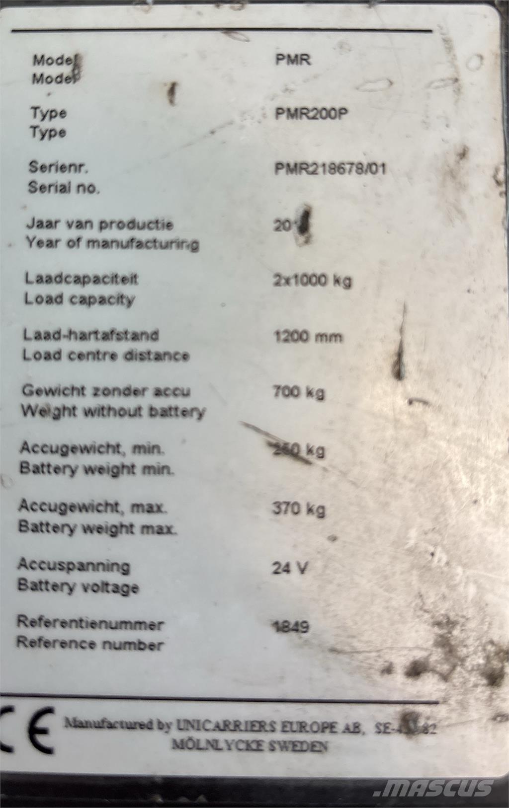 UniCarriers PMR200 Platform truck