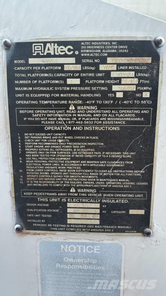 Altec LRV55 Truck & Van mounted aerial platforms