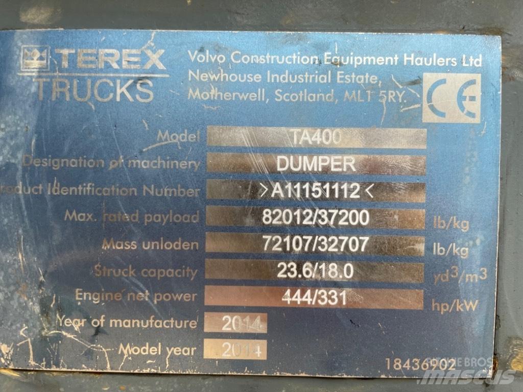 Terex TA 400 Articulated Dump Trucks (ADTs)