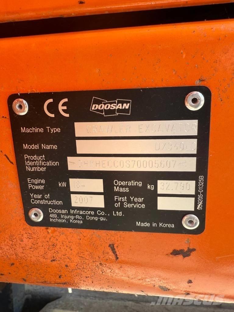 Doosan DX 340 LC Crawler excavators