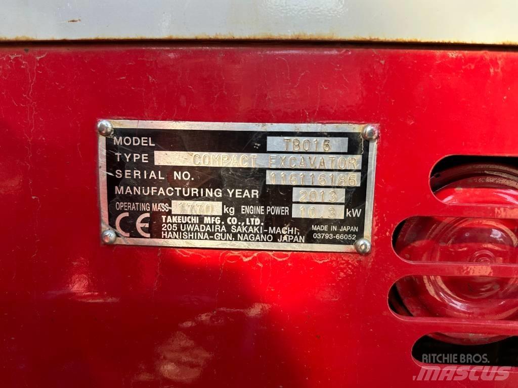 Takeuchi TB 016 Mini excavators < 7t (Mini diggers)
