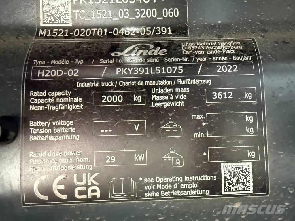 Linde H20D/391-02 Diesel trucks