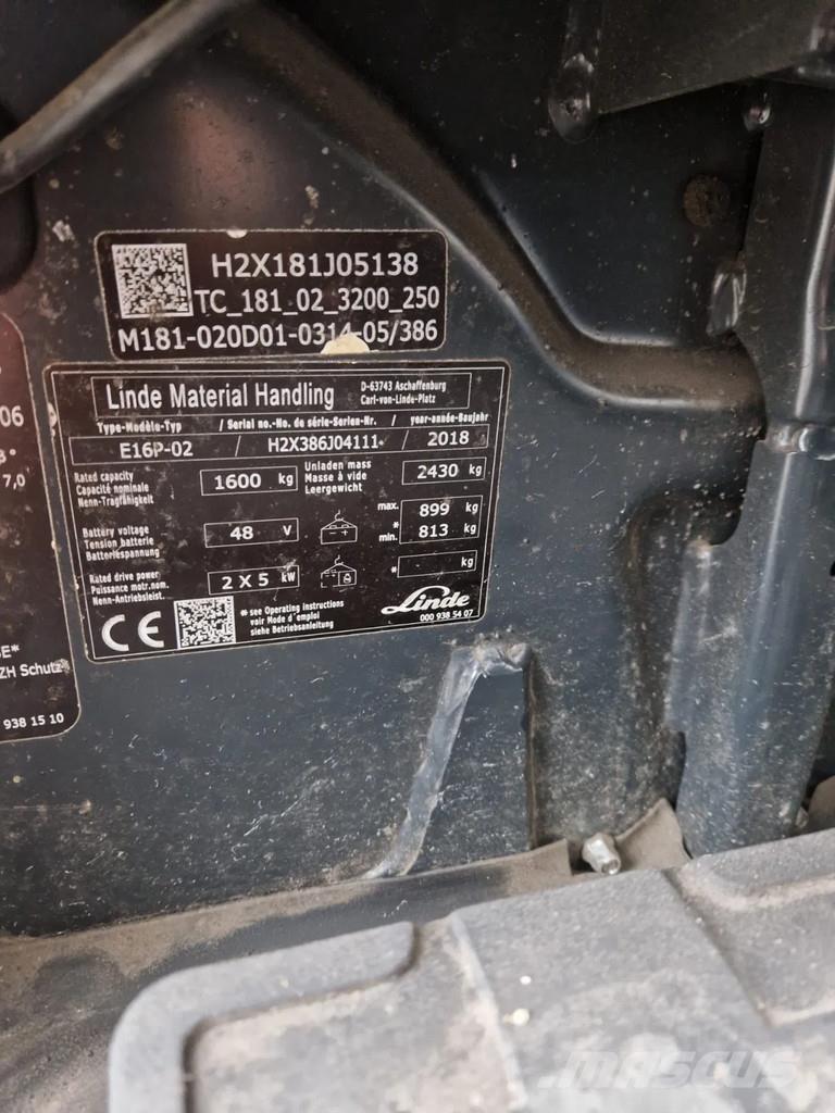 Linde E16P-02 Electric forklift trucks