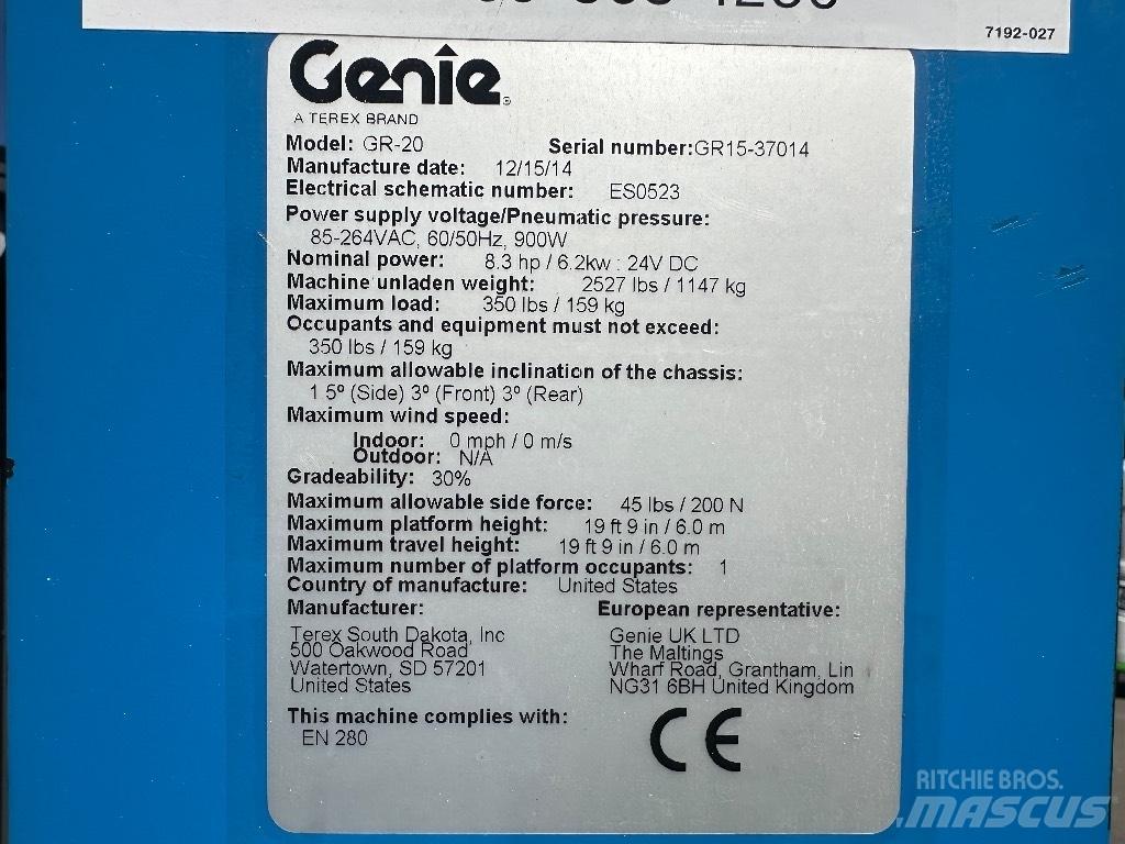 Genie GR 20 Vertical mast lifts
