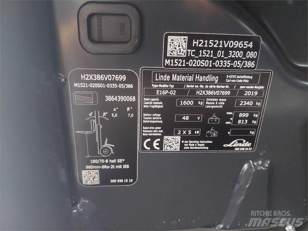 Linde E16P 02 Electric forklift trucks