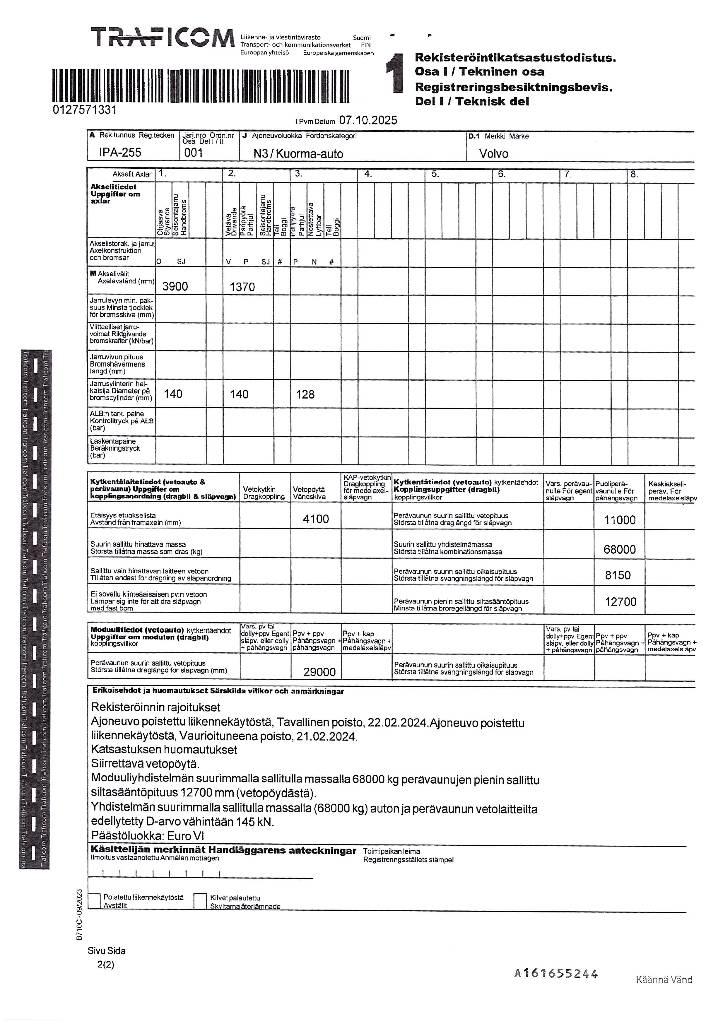 Volvo FH 460 LNG Tractor Units
