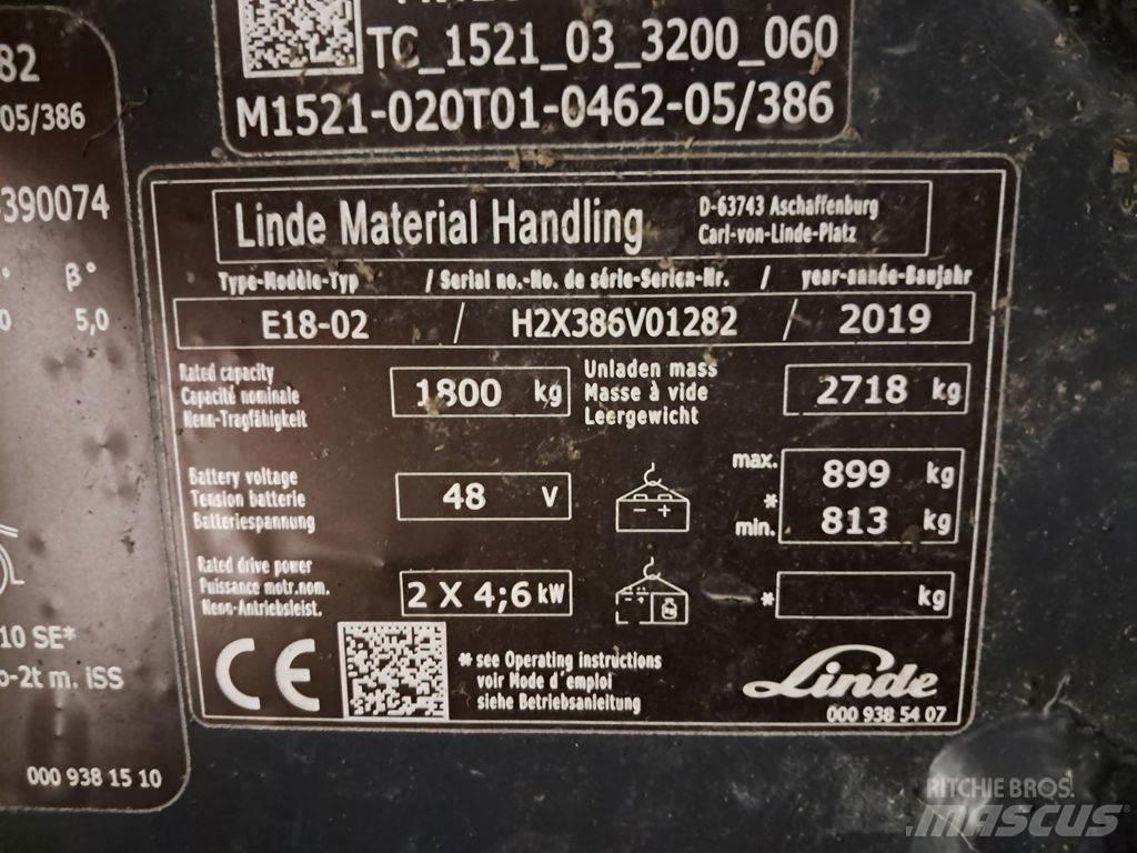Linde E18-02 Electric forklift trucks