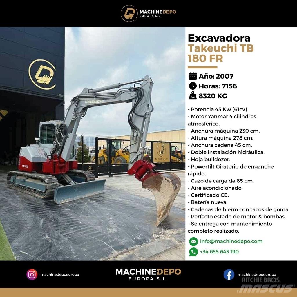 Takeuchi TB 180 FR Midi excavators  7t - 12t
