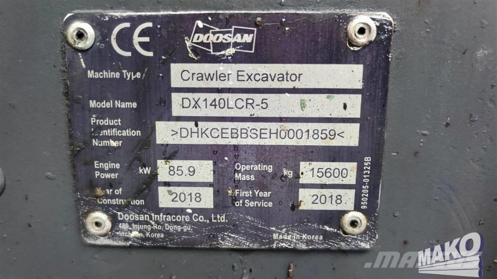 Doosan DX 140 LCR Crawler excavators