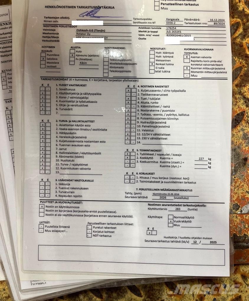 JLG 2630 ES Scissor lifts