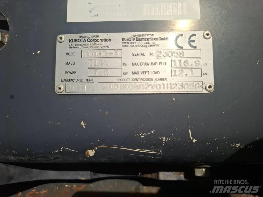 Kubota KX 080-3 Midi excavators  7t - 12t