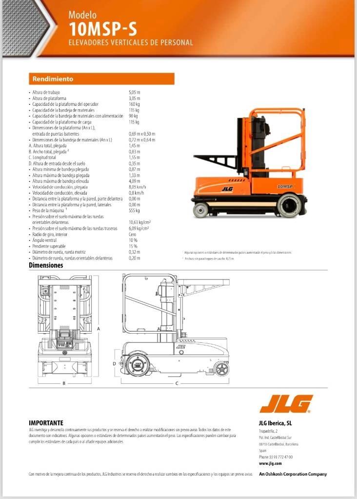 JLG 10 MSP Vertical mast lifts