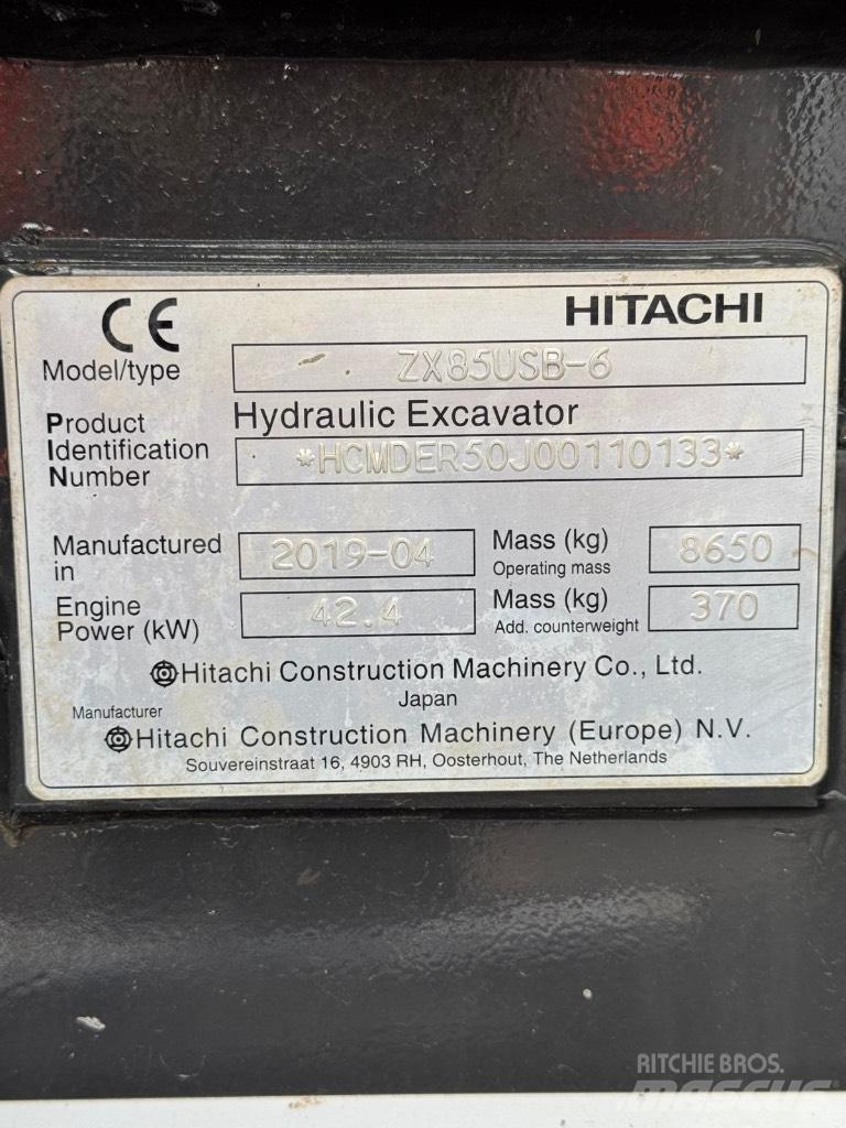 Hitachi ZX 85 US B-6 Midi excavators  7t - 12t