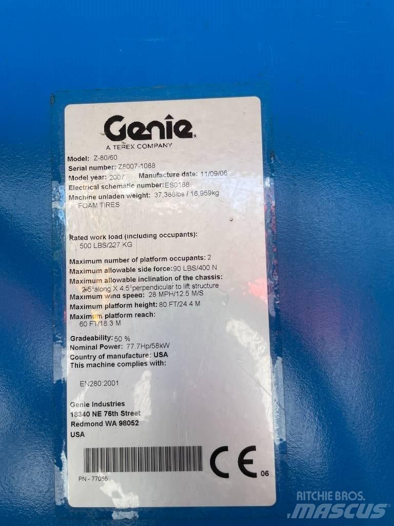 Genie Z 80/60 Articulated boom lifts