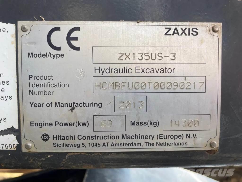 Hitachi ZX135US-3 Crawler excavators