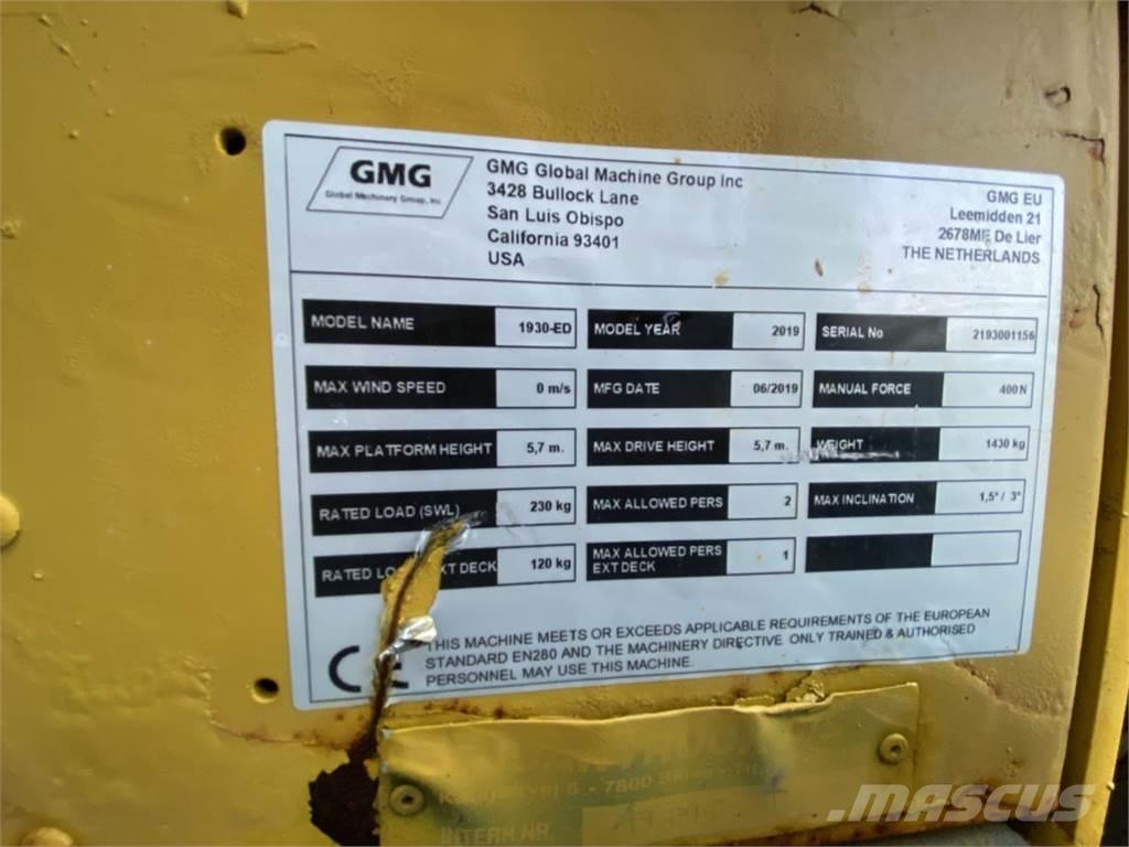 GMG 1930-ED Scissor lifts