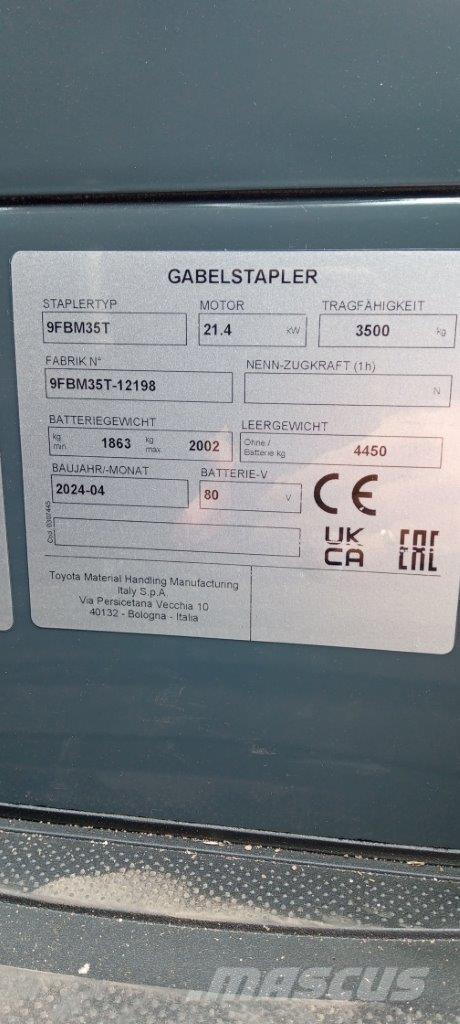 Toyota 9FBM35T Electric forklift trucks