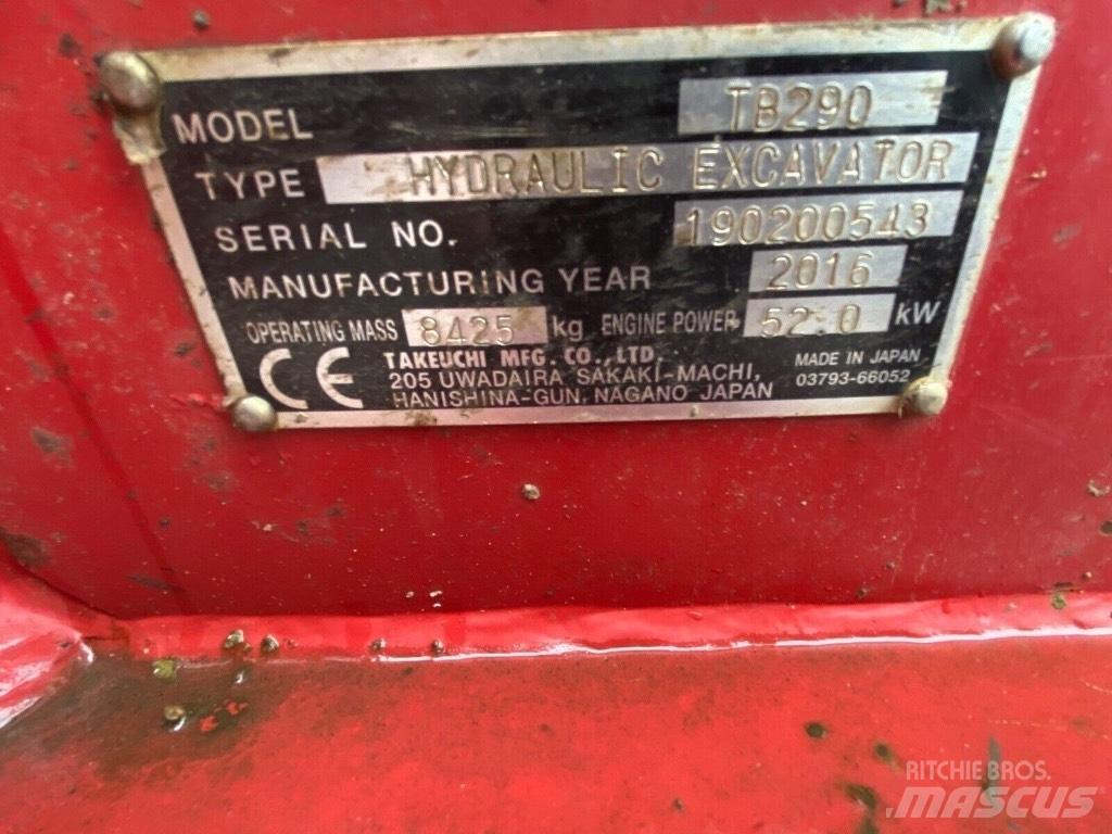 Takeuchi TB 290 Midi excavators  7t - 12t