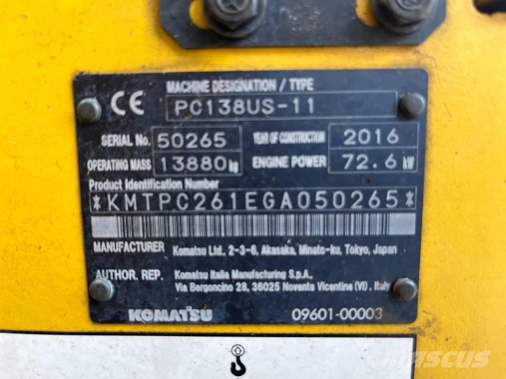 Komatsu PC 138 US-11 Crawler excavators