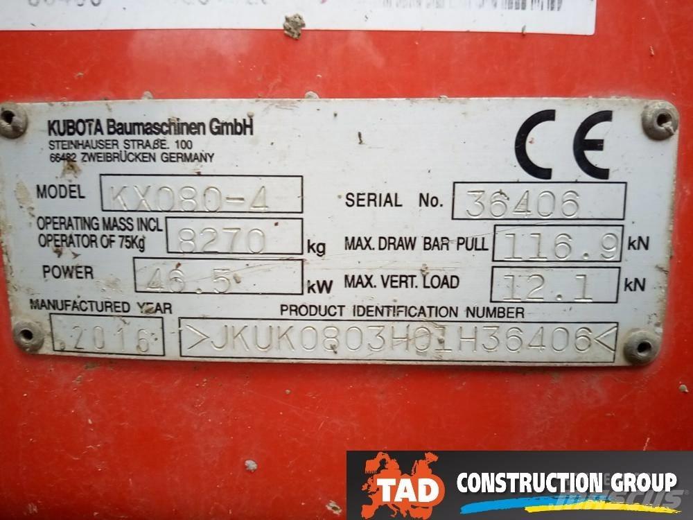 Kubota KX 080-4 Midi excavators  7t - 12t