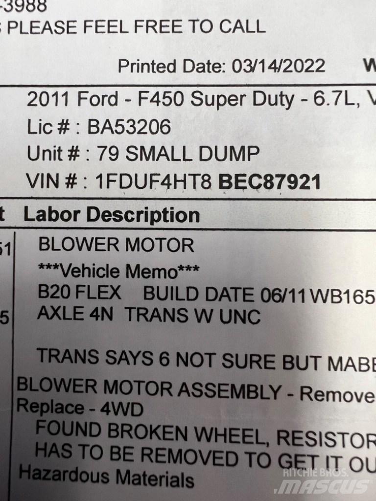 Ford F450 SUPER  DUTY Construction - Others