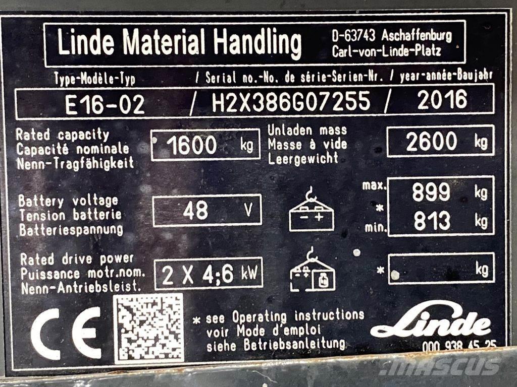 Linde E16-02 Electric forklift trucks