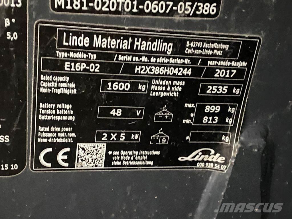 Linde E16P-02 Electric forklift trucks