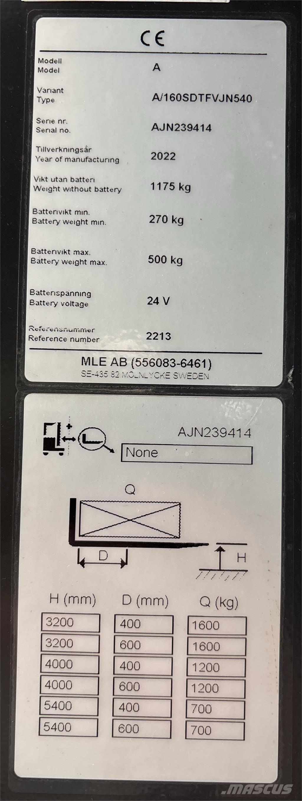 Atlet A160 Self propelled stackers