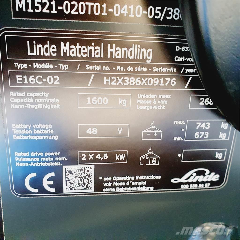 Linde E16C Electric forklift trucks