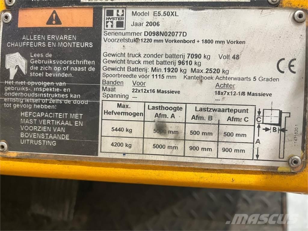 Hyster E5.50XL Electric forklift trucks