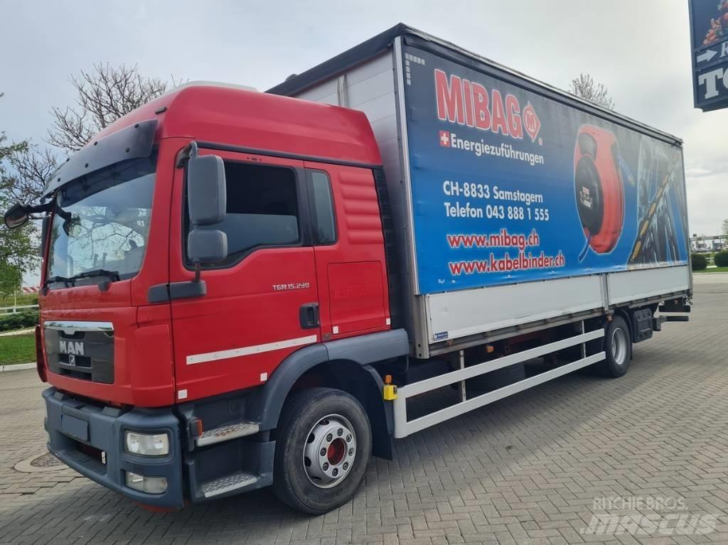 MAN 15.290 / 7.7m / LIFT Curtainsider trucks