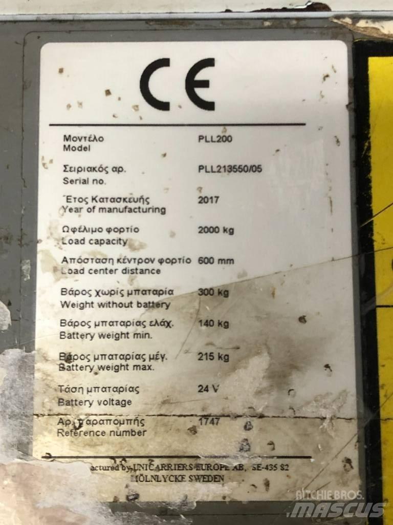 Atlet PLL200 Hand pallet stackers
